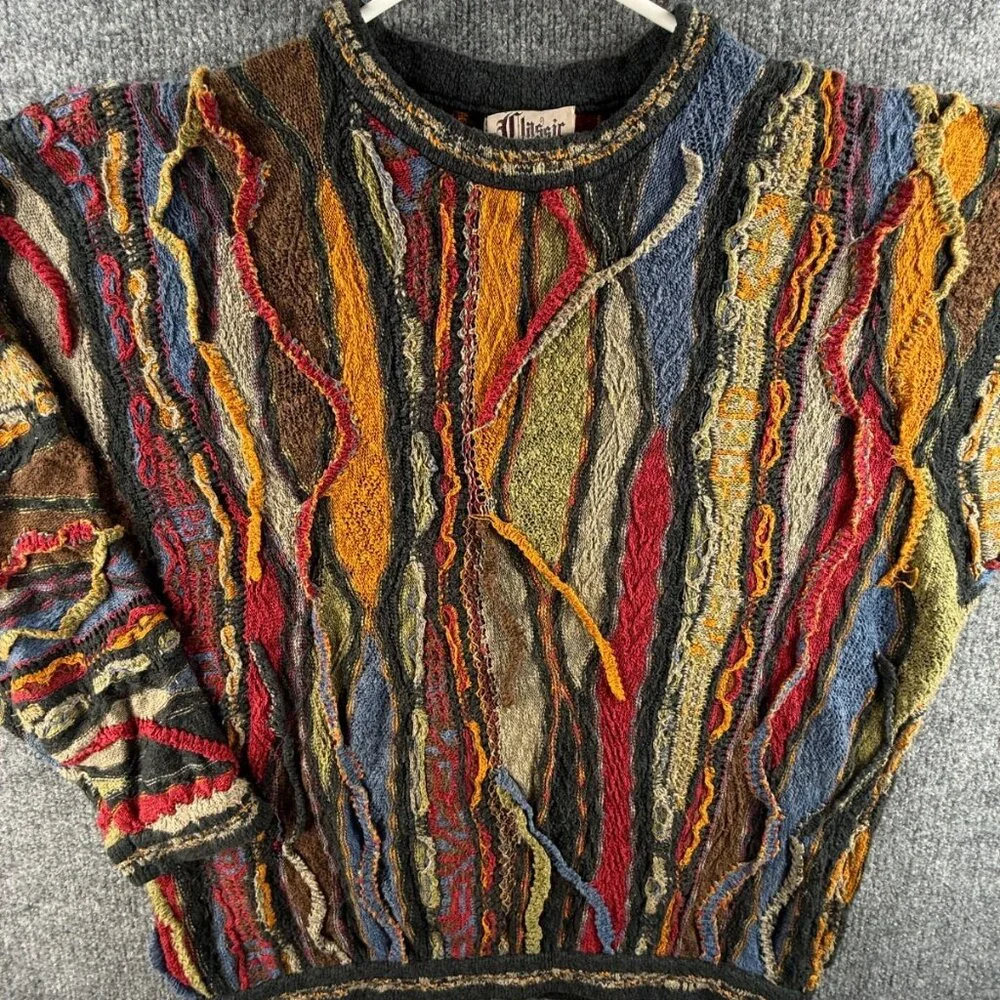 Coogi Classic Linen Blend Australia Sweater XL Pullover Colorful Authentic - Picture 1 of 16